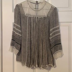 Anthropology Sheer Lace Top